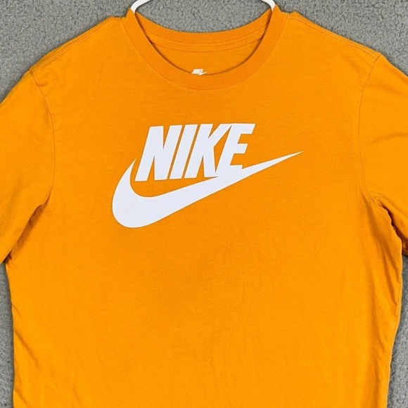 Nike Other - Nike T-Shirt Mens Medium Orange Futura‎ Logo Graphic Tee Crew Neck Short Sleeve